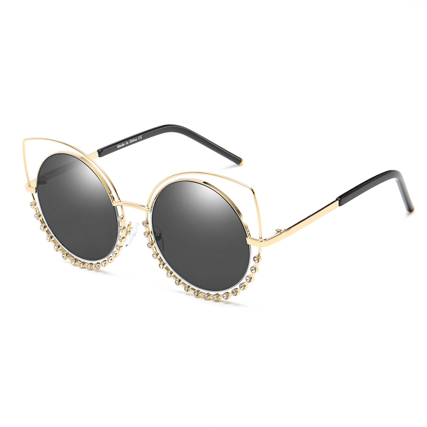 Holland - Pearl-Studded Cut-Out Cat Eye Princess Sunglasses-0