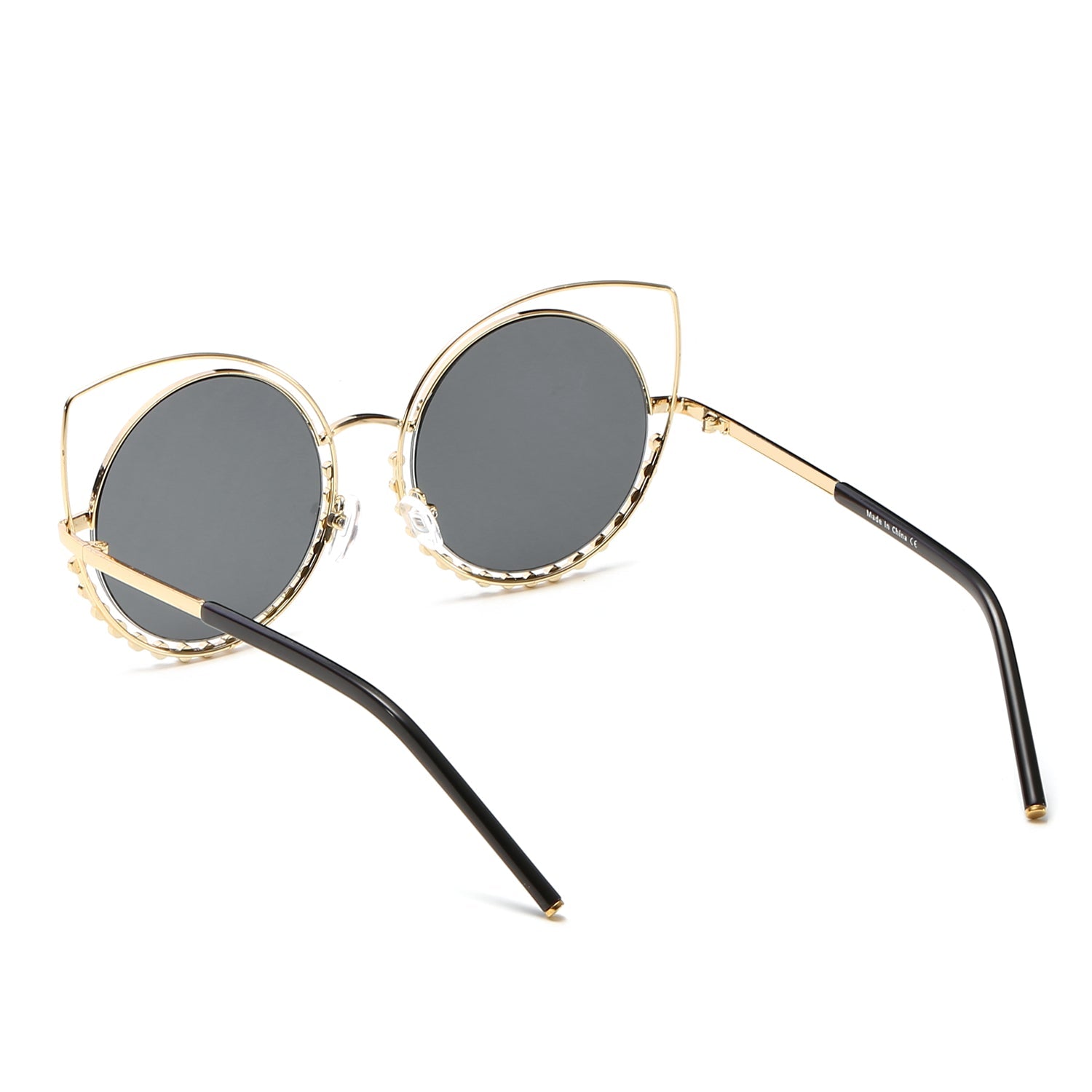 Holland - Pearl-Studded Cut-Out Cat Eye Princess Sunglasses-3