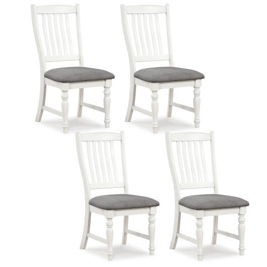 Set of 2 Dining Chairs Kitchen Side Chair with Solid Wood Legs-White - Scarvesnthangs