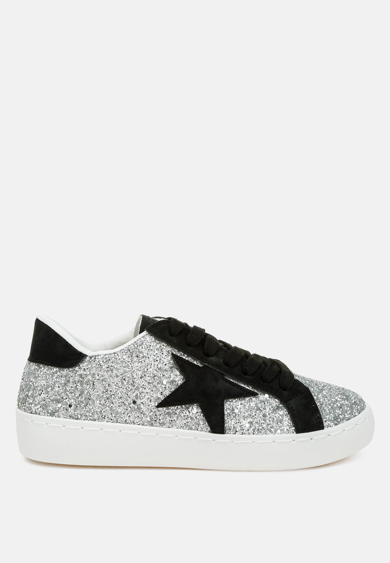 Shinding Glitter Star Chunky Sneakers-0