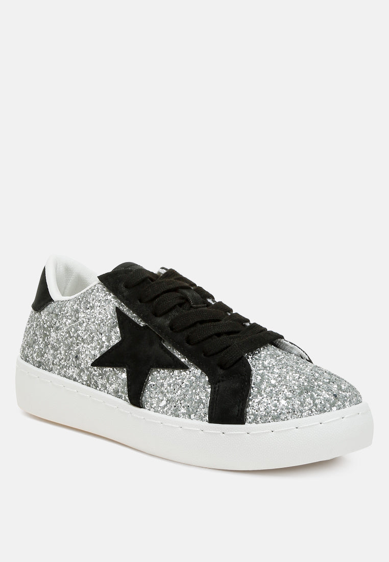 Shinding Glitter Star Chunky Sneakers-1