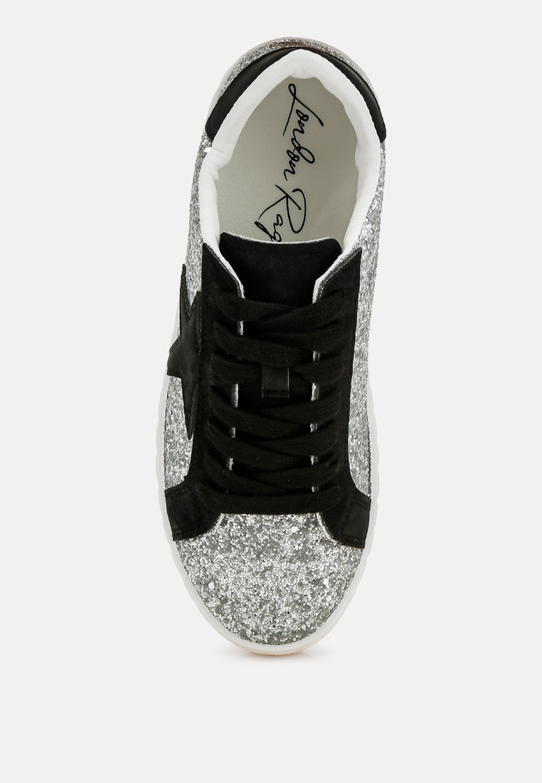 Shinding Glitter Star Chunky Sneakers-3