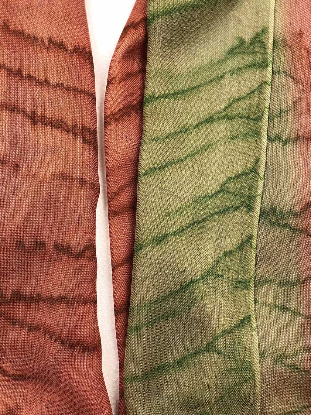 Green Modal Silk Hand Painted Watercolor Scarf-4