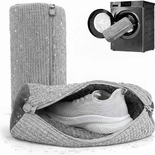 Shoe Washing Machine Bag 2 Pack for Washer & Dryer – Thick Padded Sneaker Laundry Bags with Mesh Panels & Zipper Protective Shoe Washer Bag for Running & Gym Shoes