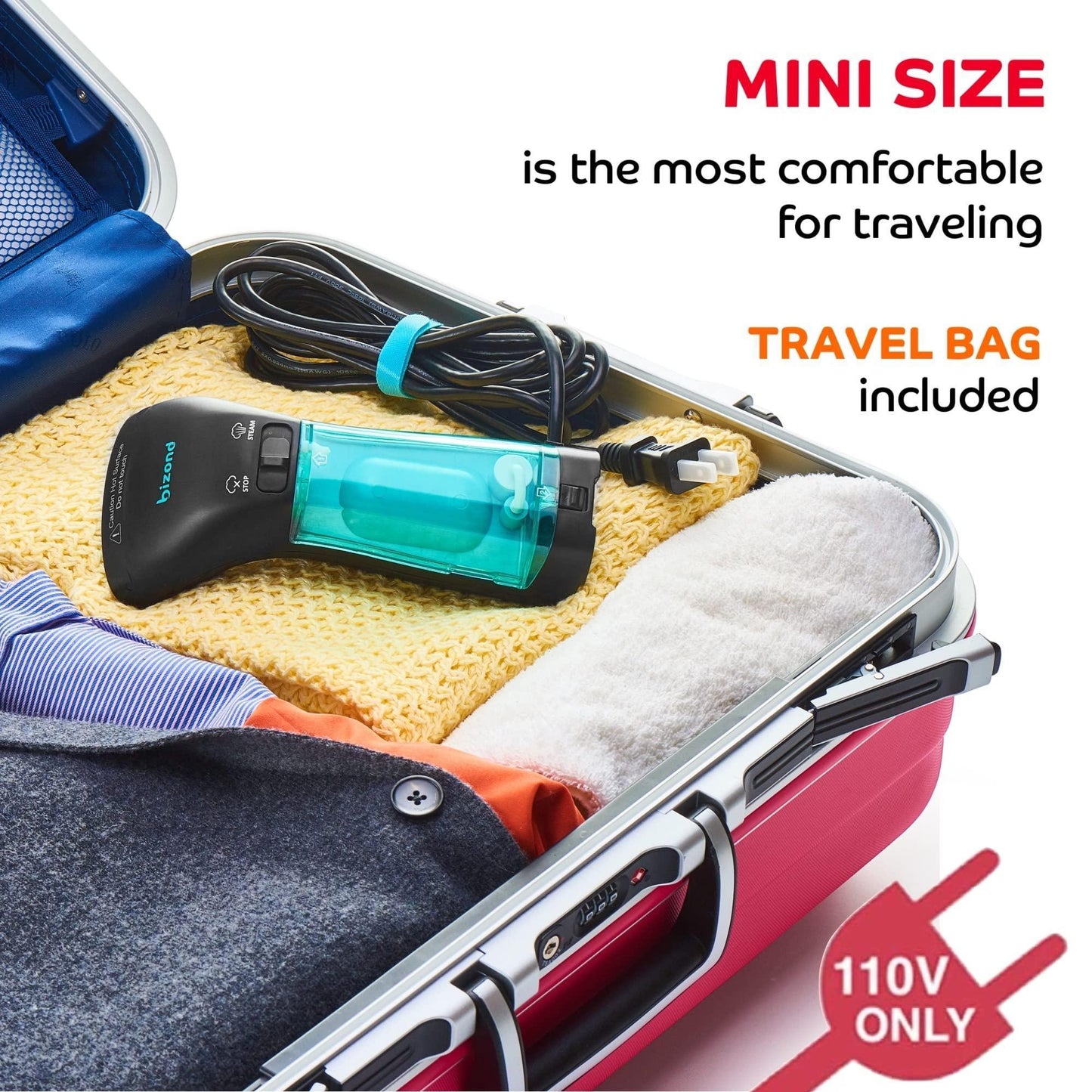 Steamer for Clothes Travel Handheld Portable Steamer for Garment and Fabric   No Spitting Safe and Little Handy   Compact Mini Clothing Steamer and Curtain with Accessories Black