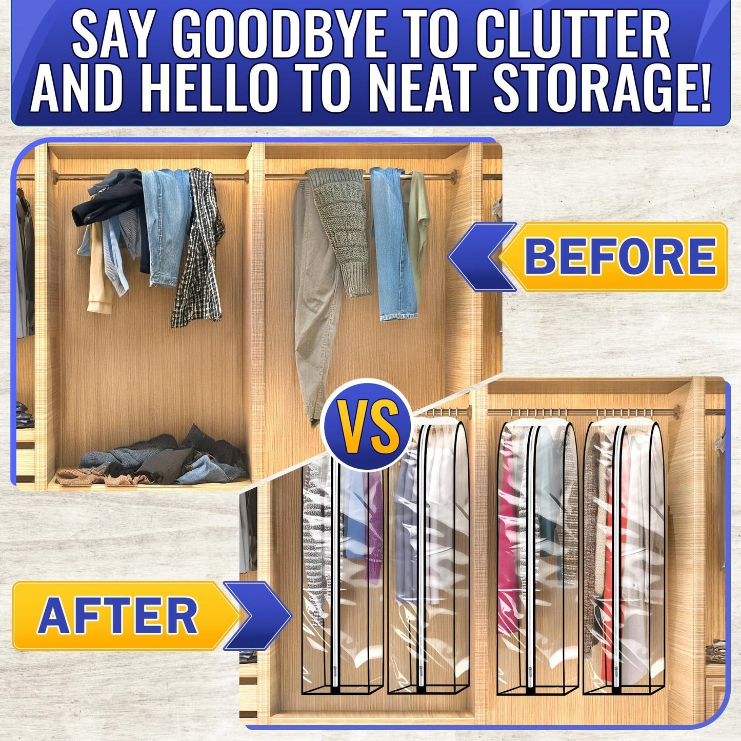 4 Pcs Clear Garment Bags for Hanging Clothes – Dust Proof Suit Bags for Closet Storage (40 x24 x10 ) with Zipper Sides – Designed for Travel & Organization Protects Clothes & Keeps Them Ready to Wear