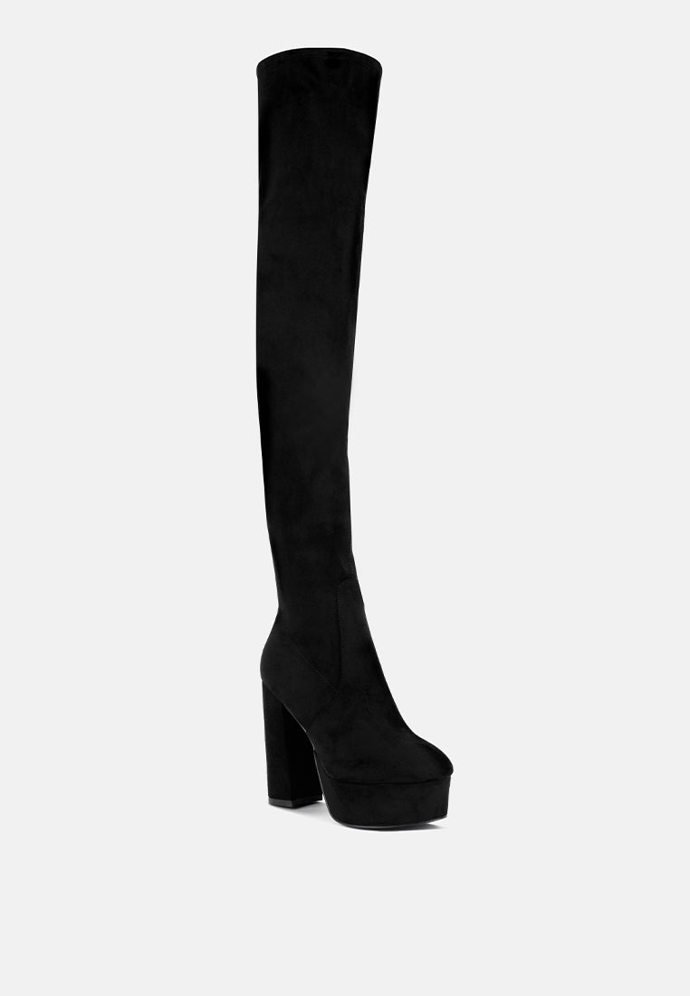 bubble high block heeled over the knee boots-16