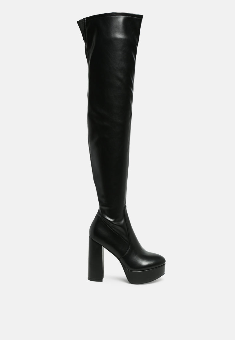 bubble high block heeled over the knee boots-5