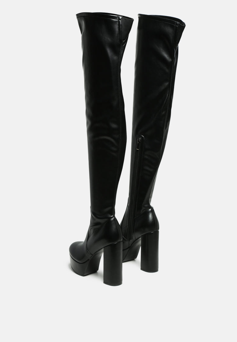 bubble high block heeled over the knee boots-7