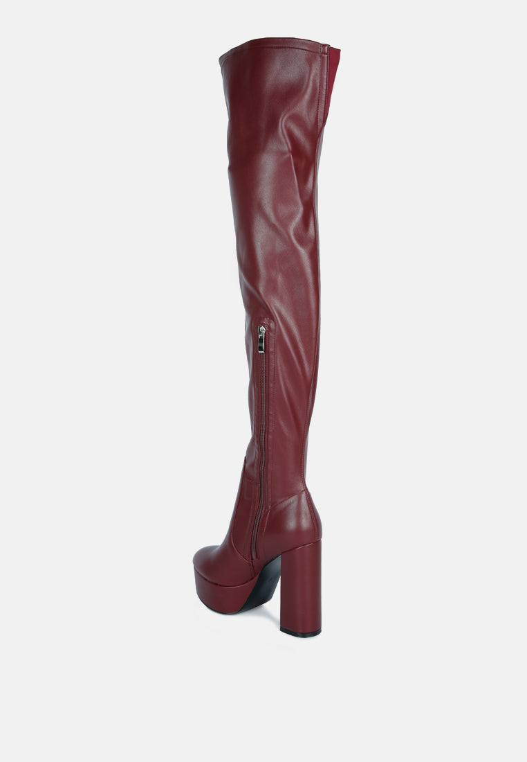 bubble high block heeled over the knee boots-12