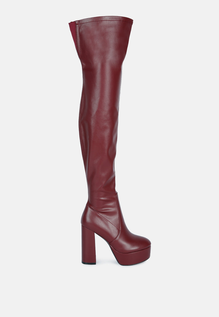 bubble high block heeled over the knee boots-10