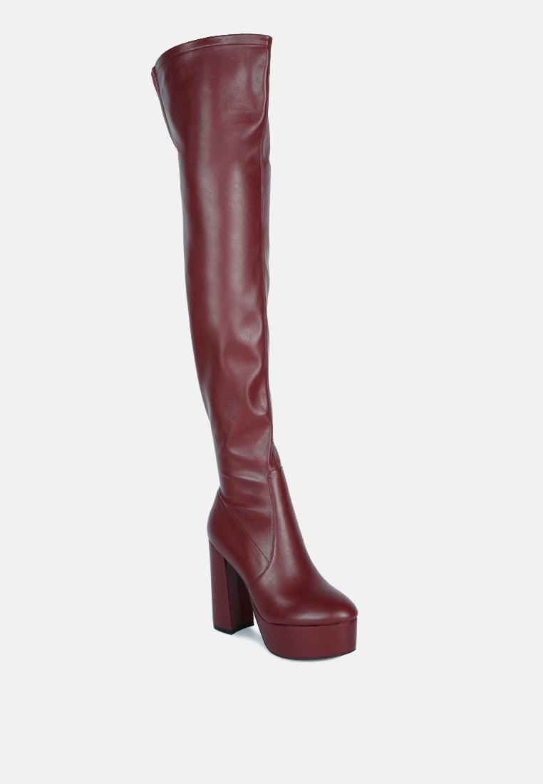 bubble high block heeled over the knee boots-11