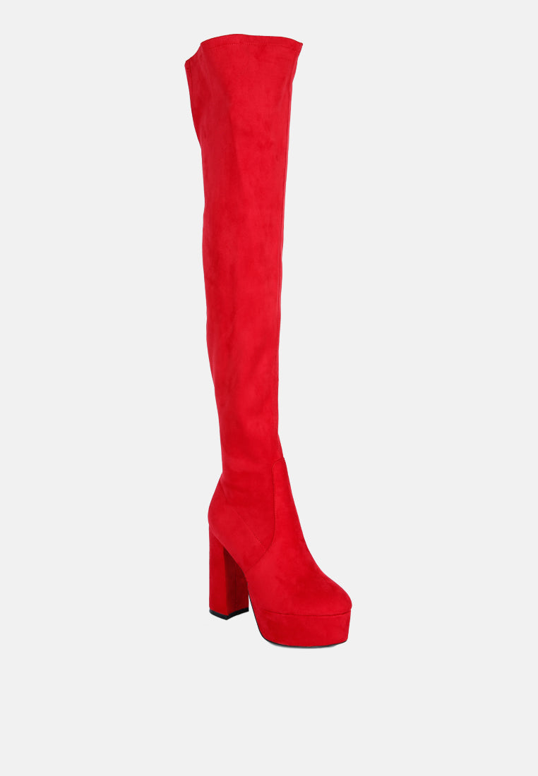 bubble high block heeled over the knee boots-22