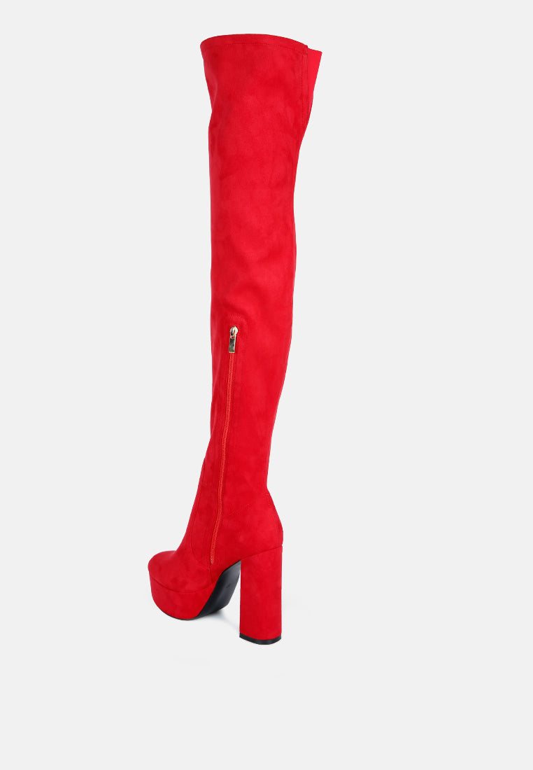 bubble high block heeled over the knee boots-23