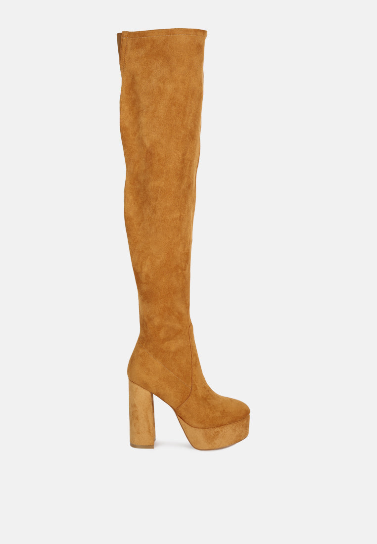 bubble high block heeled over the knee boots-26