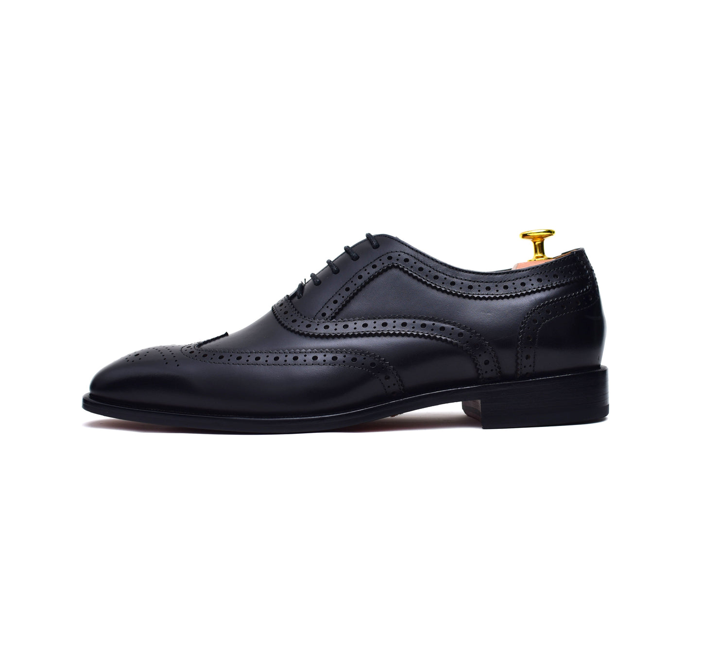 Lincoln - Black Calf Brogue Shoes-6