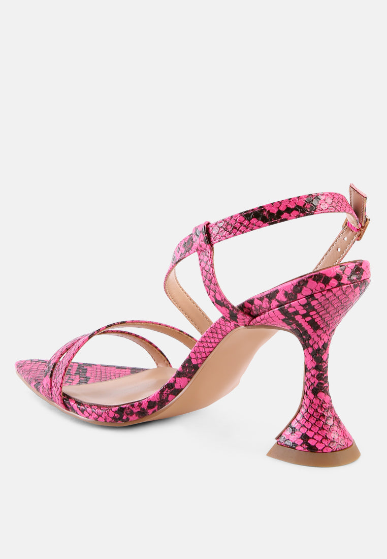 cherry tart snake print spool heel sandals-12