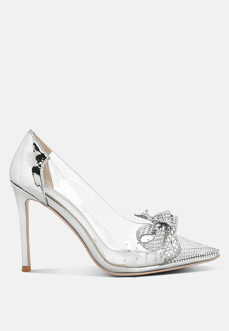 Erika Rhinestones Embellished Clear Pump Shoes-0