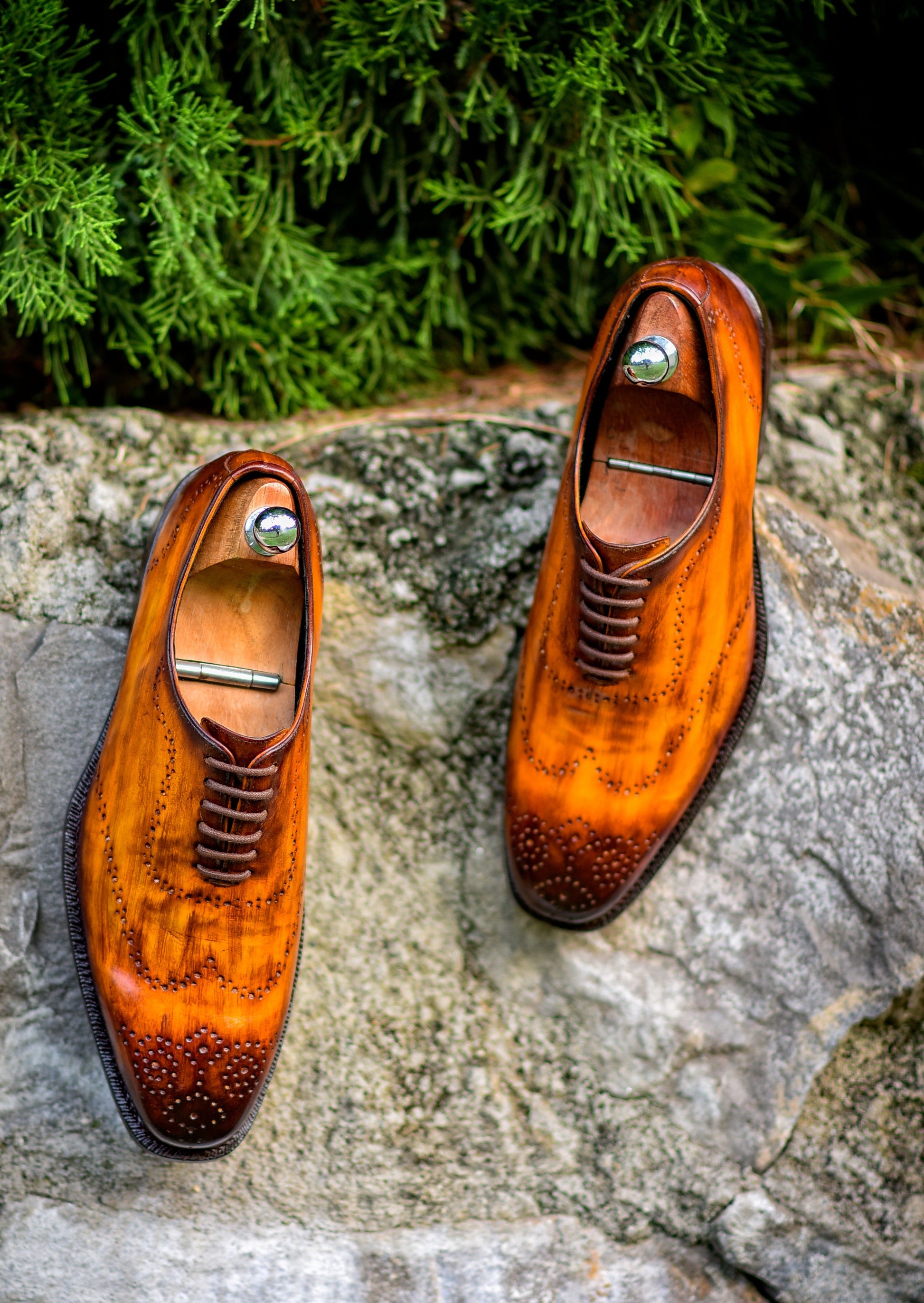 Hoskin - Caramel Patina Oxford Shoes-4