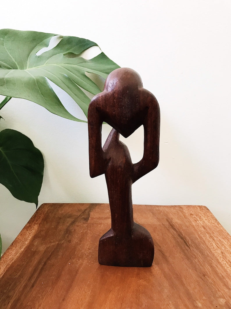 Thinker Statue Senegal - Brown (A-WC332)