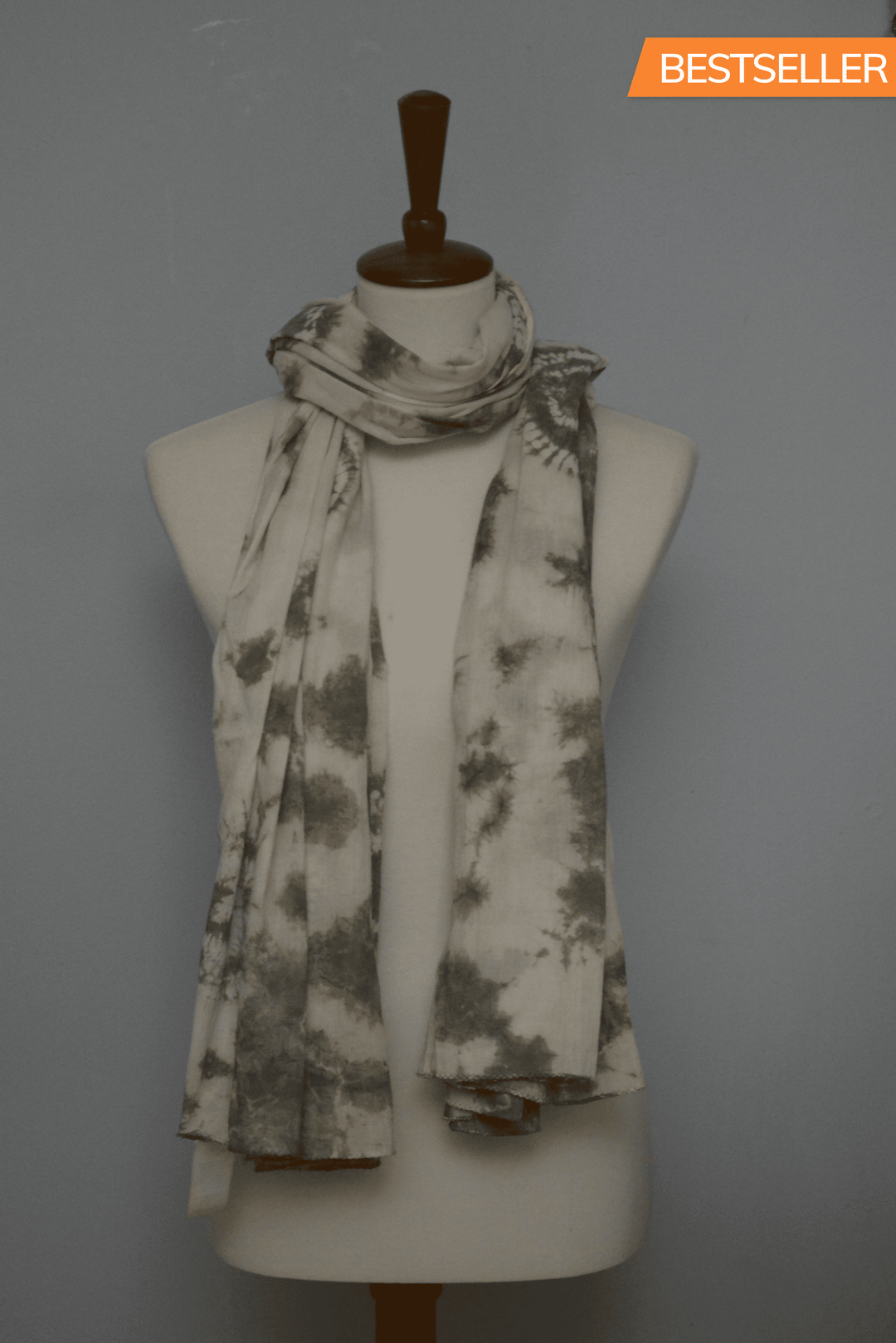 Naturally dyed cotton scarf-3