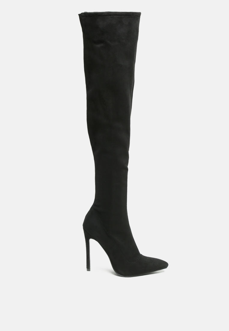 madman stretch velvet high heel boots-5