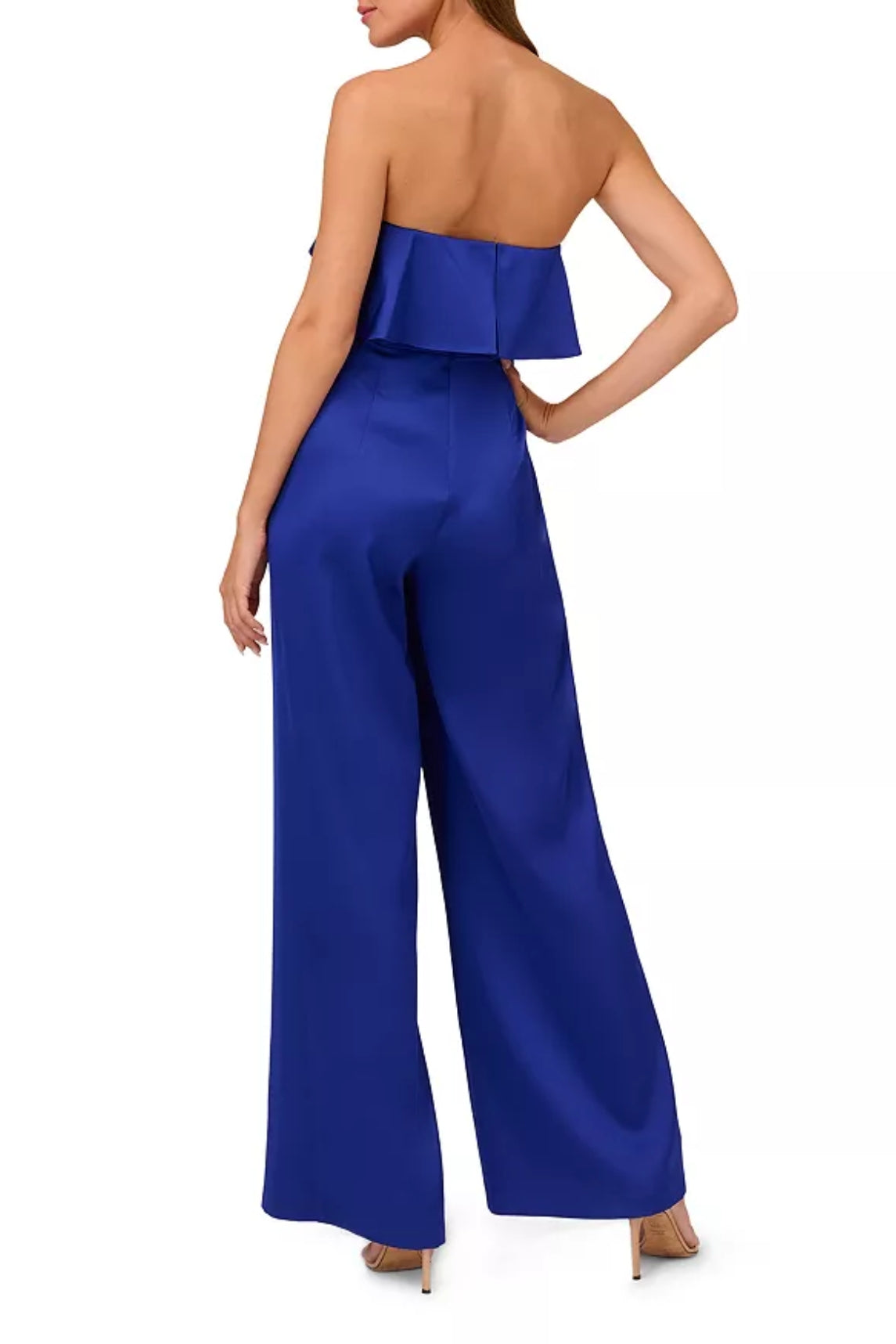 Liv Foster Strapless Ruffle Satin Jumpsuit-1