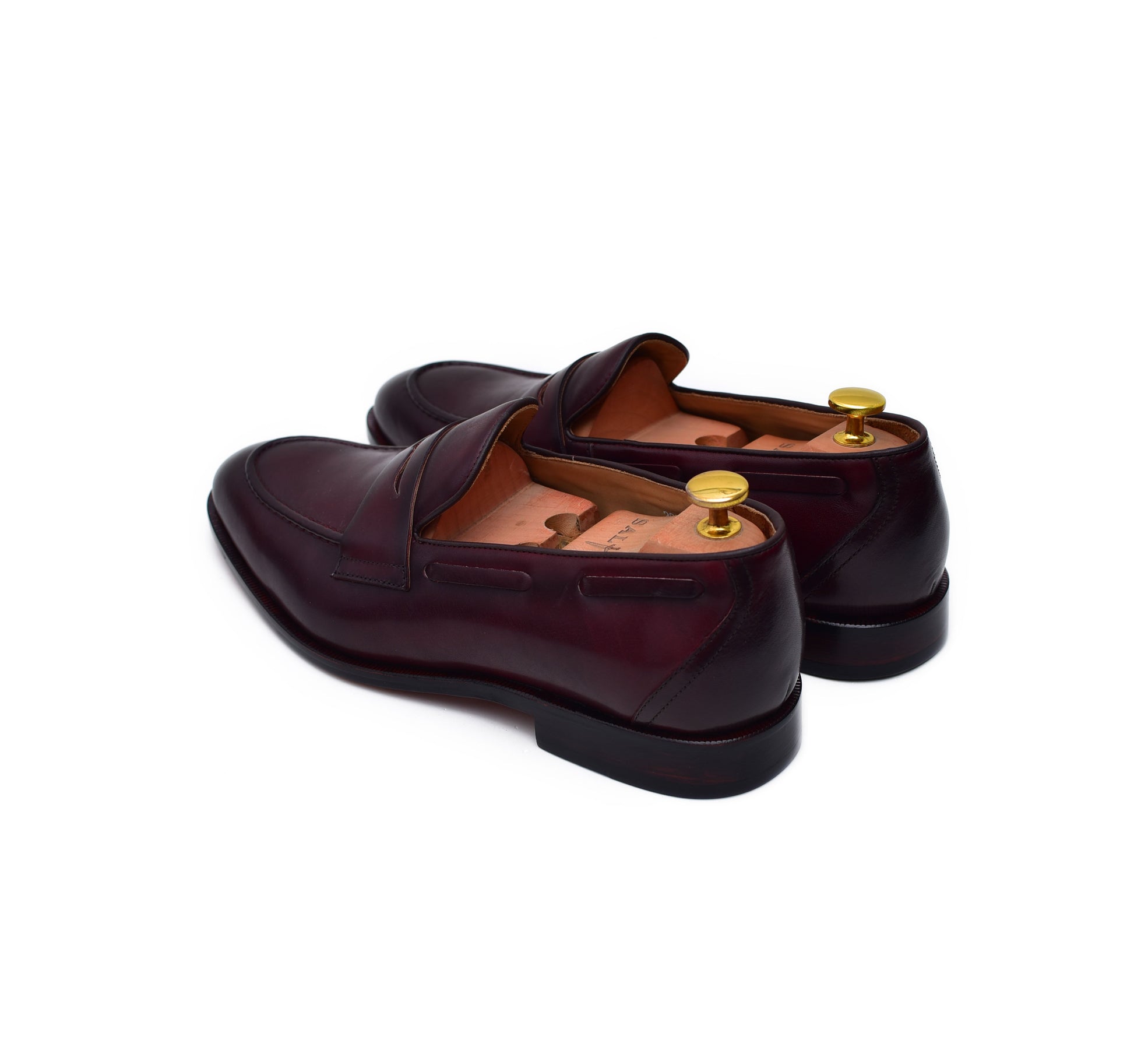 Carrera - Burgundy Calf Penny Loafers-2