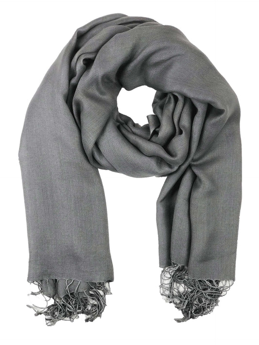 Grey Modal Solid Scarf-0