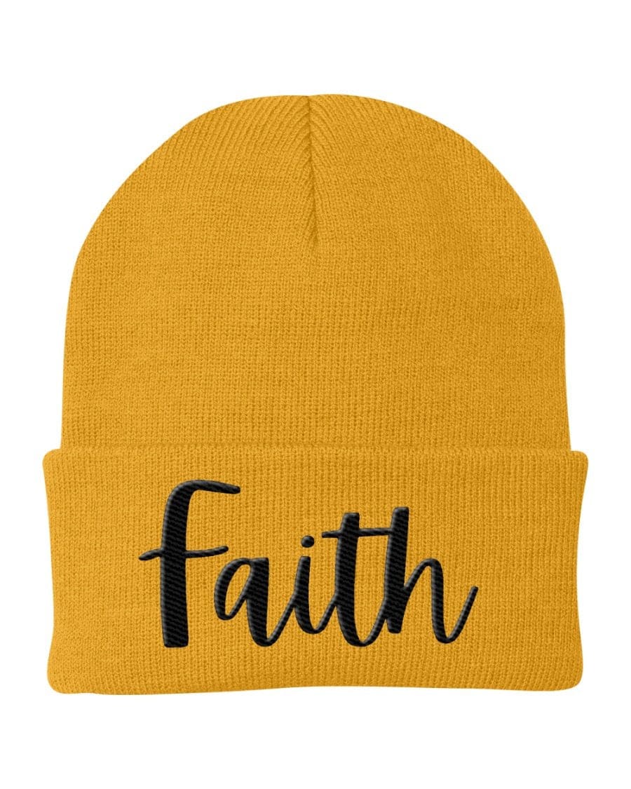 Beanie Knit Cap - Faith Embroidered Graphic Hat-4