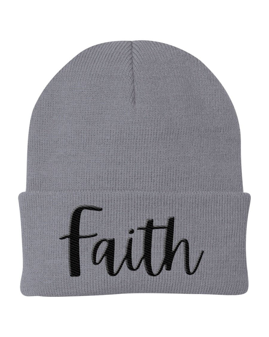 Beanie Knit Cap - Faith Embroidered Graphic Hat-11