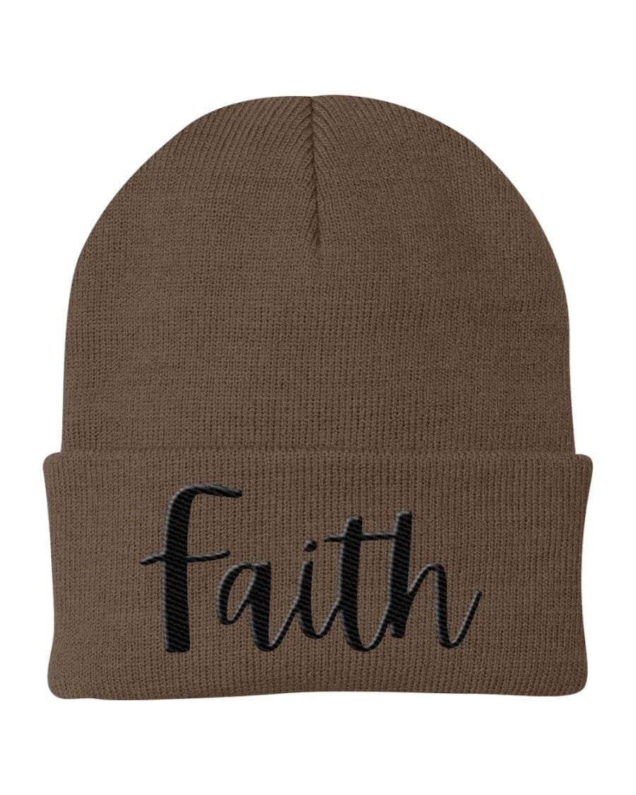 Beanie Knit Cap - Faith Embroidered Graphic Hat-5