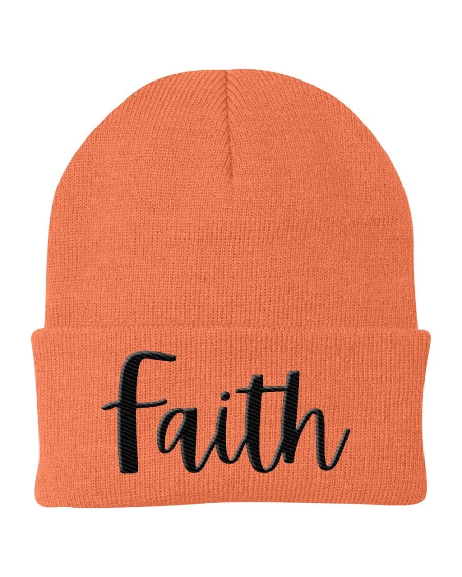 Beanie Knit Cap - Faith Embroidered Graphic Hat-6