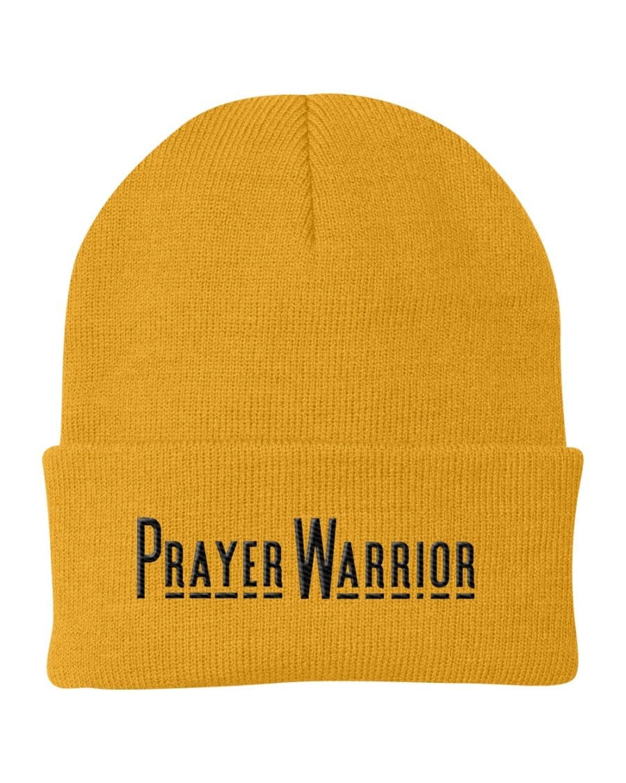 Beanie Knit Hat, Prayer Warrior Embroidered Hat-8