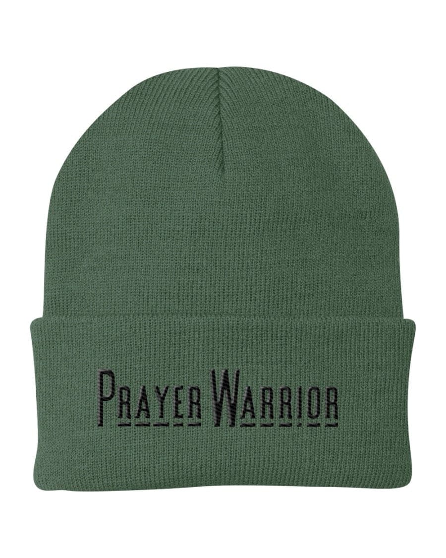 Beanie Knit Hat, Prayer Warrior Embroidered Hat-9