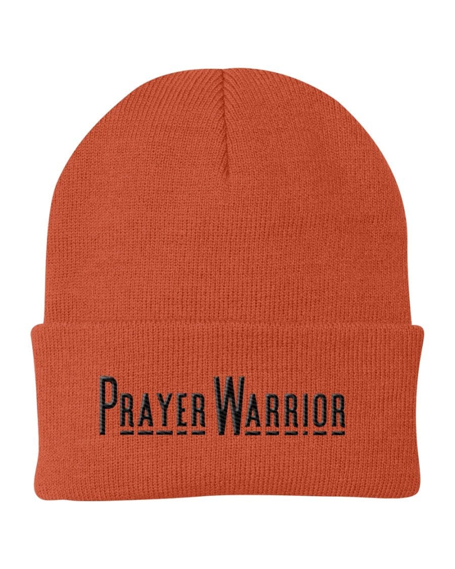 Beanie Knit Hat, Prayer Warrior Embroidered Hat-4