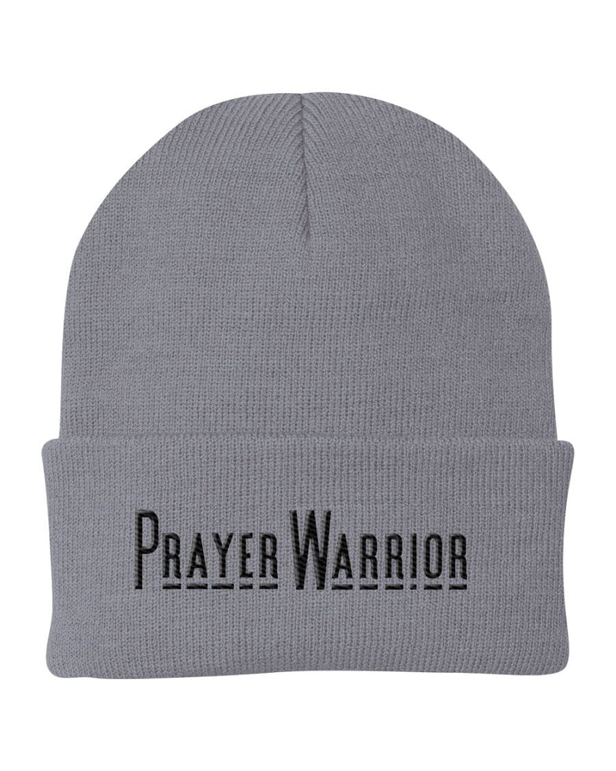 Beanie Knit Hat, Prayer Warrior Embroidered Hat-5