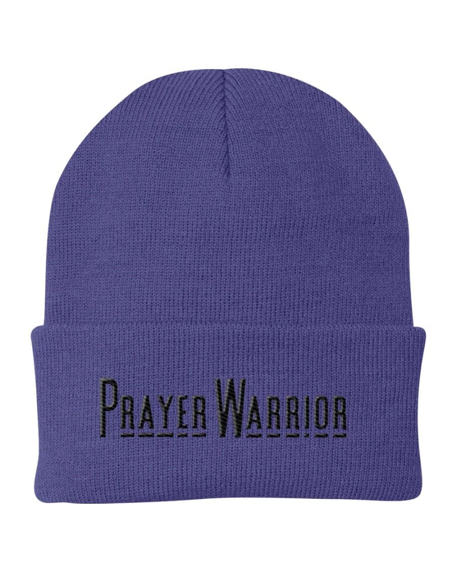 Beanie Knit Hat, Prayer Warrior Embroidered Hat-6