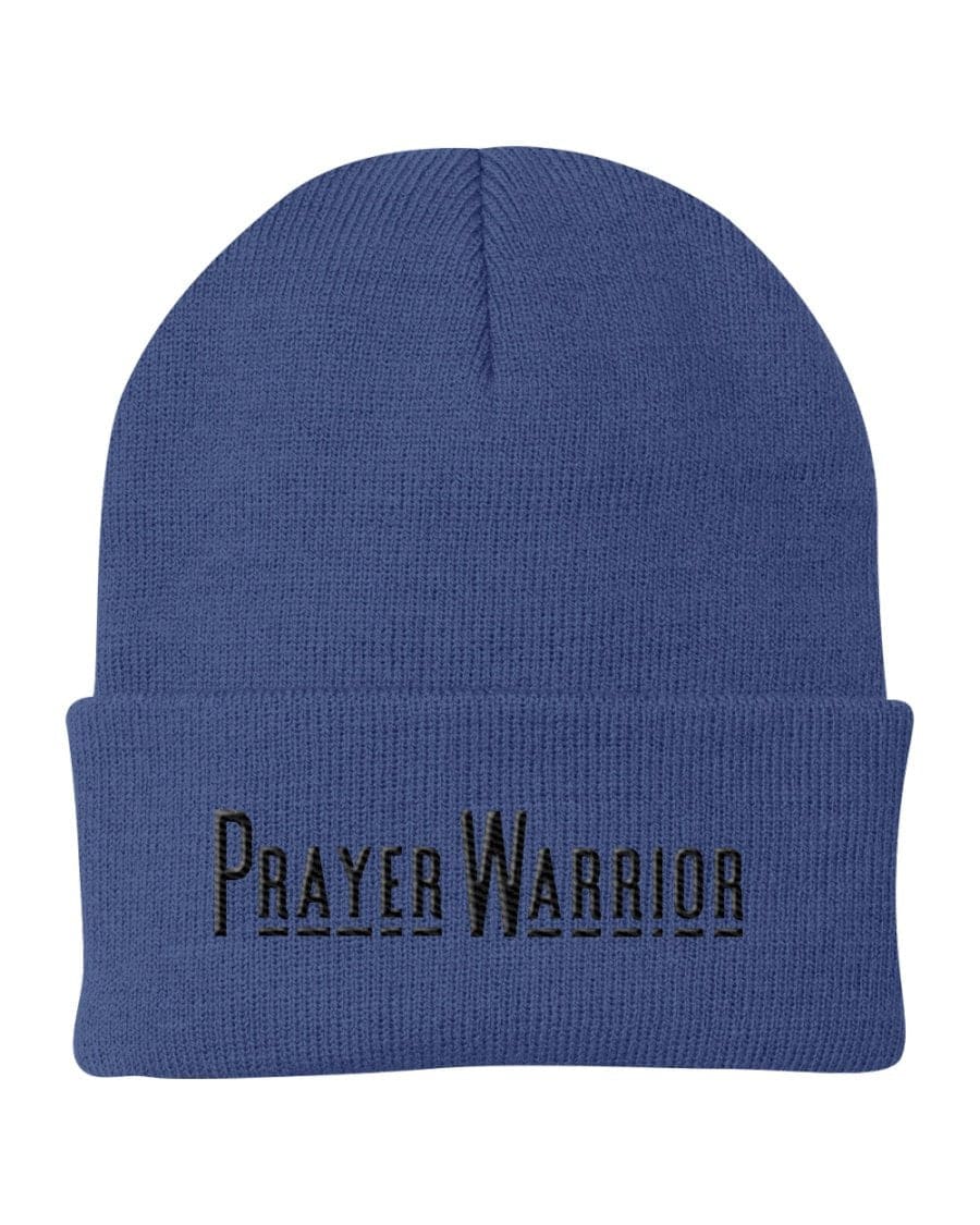 Beanie Knit Hat, Prayer Warrior Embroidered Hat-1