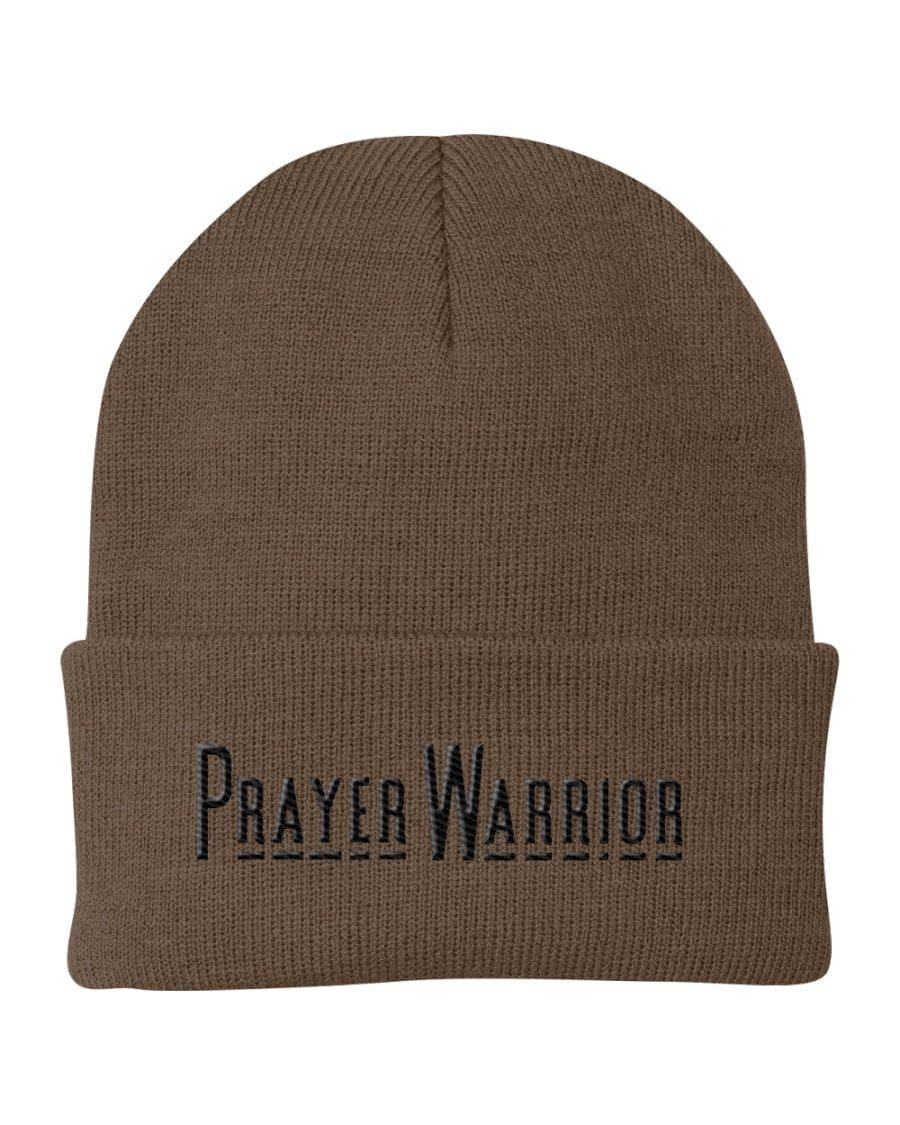 Beanie Knit Hat, Prayer Warrior Embroidered Hat-11