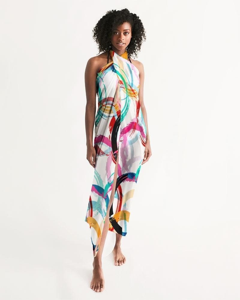 Sheer Circular Multicolor Swimsuit Cover Up-0