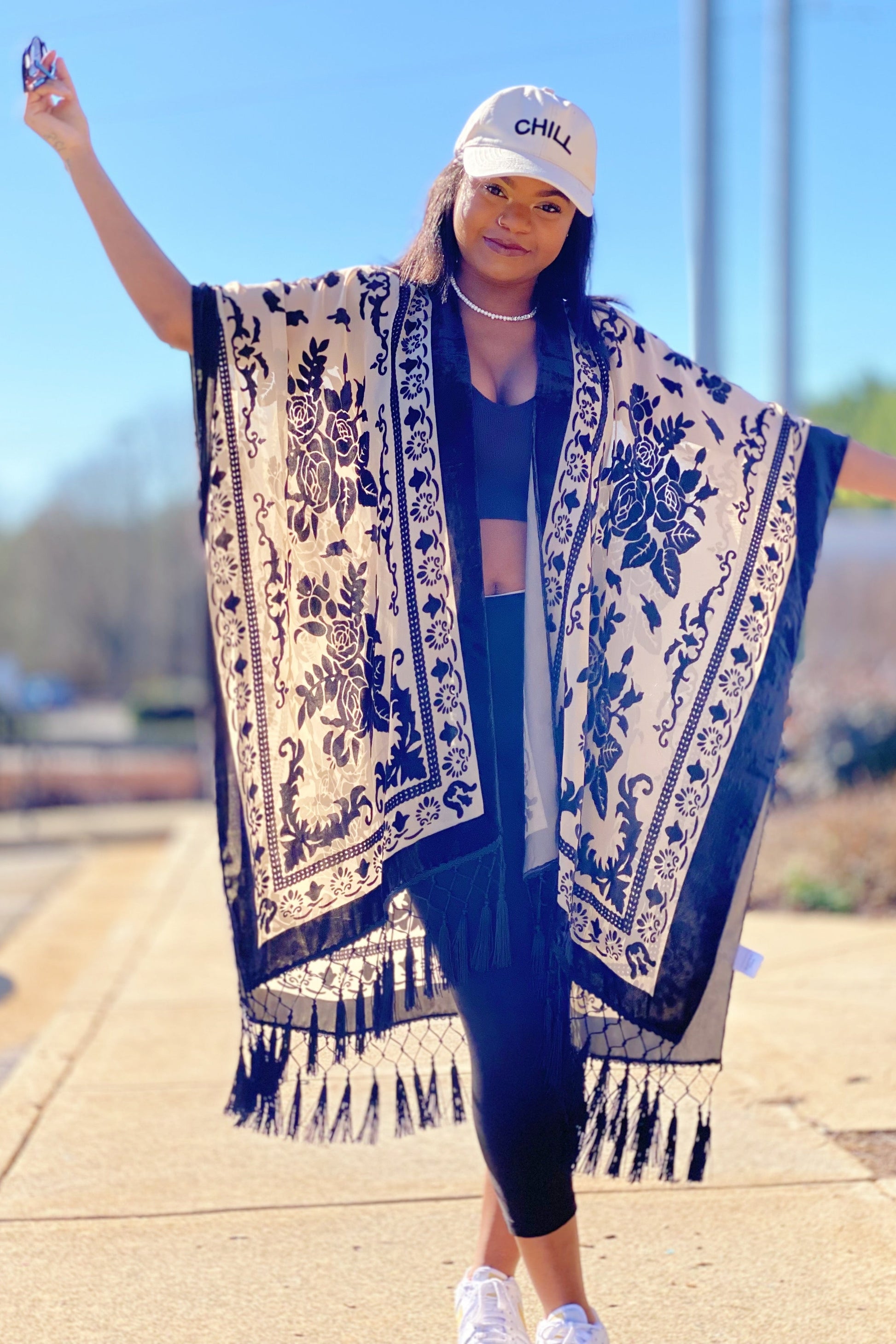 Elegant Boho Burnout Kimono-2