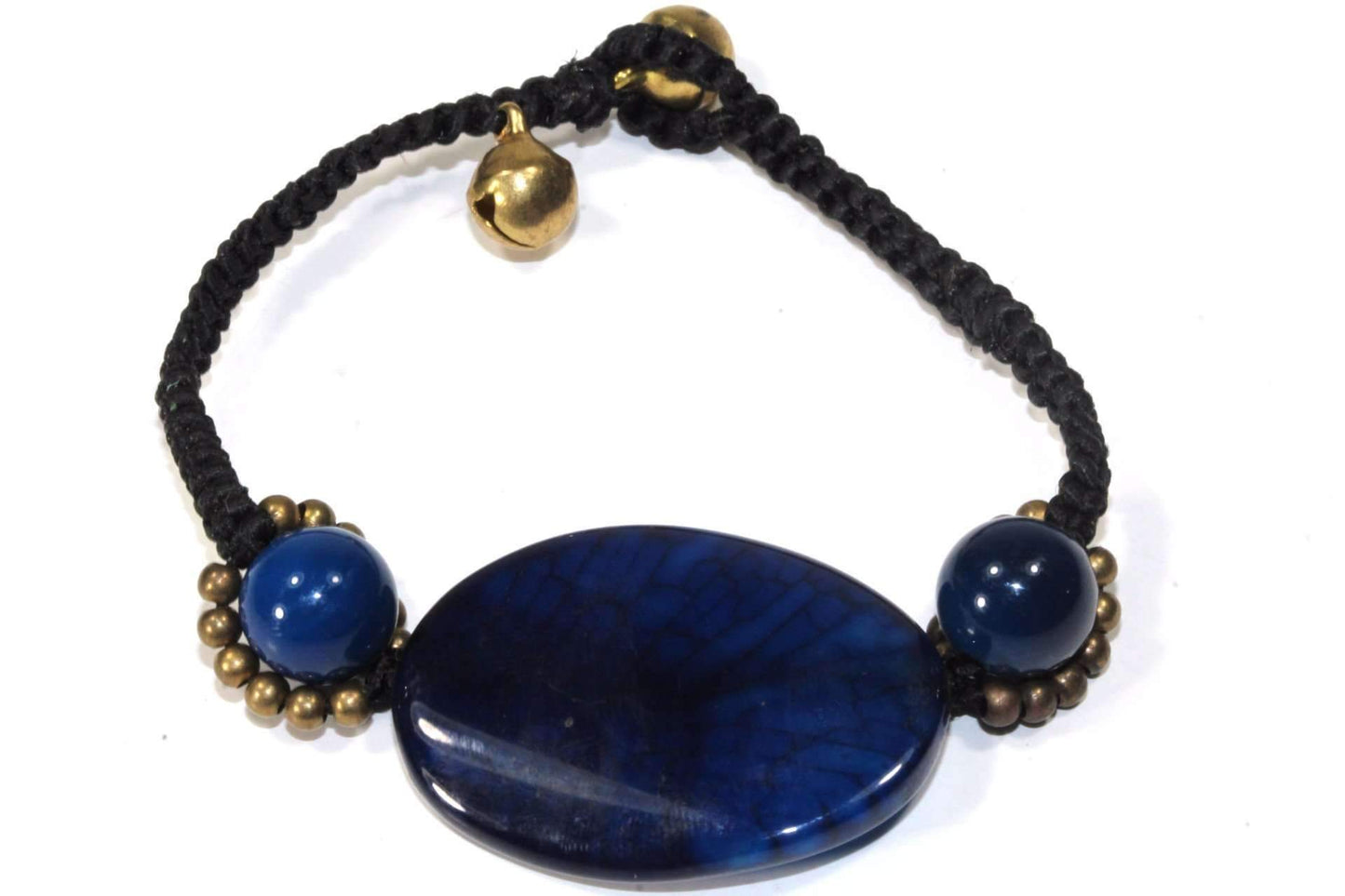 Blue Agate Slice & Rounds Bracelet - Scarvesnthangs