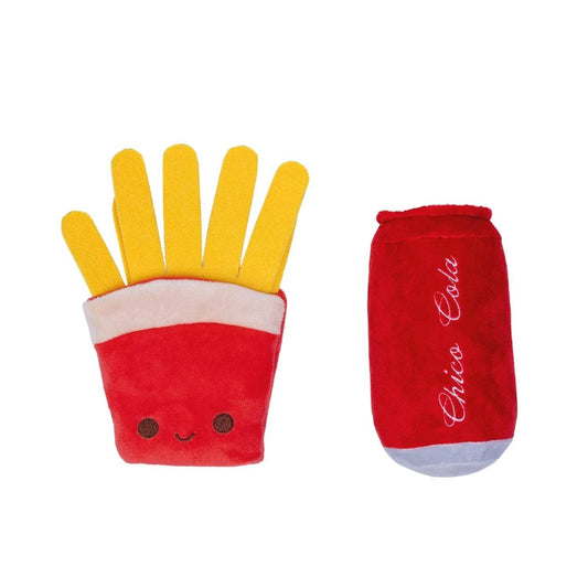 Cola & Fries Crinkle and Squeaky Plush Dog Toy Combo - Scarvesnthangs