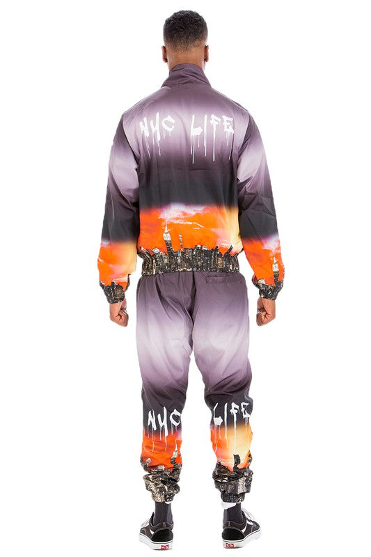 NYC Life LA Print Windbreaker Track Suit - Scarvesnthangs