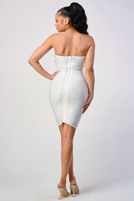 Bandage Tube Dress with Silver Studs - Scarvesnthangs