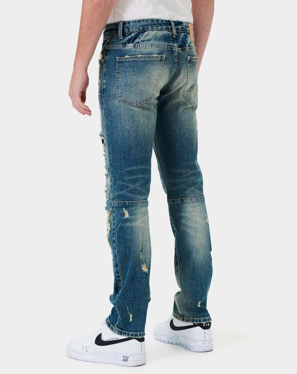 Boro Repair Straight Denim - Scarvesnthangs