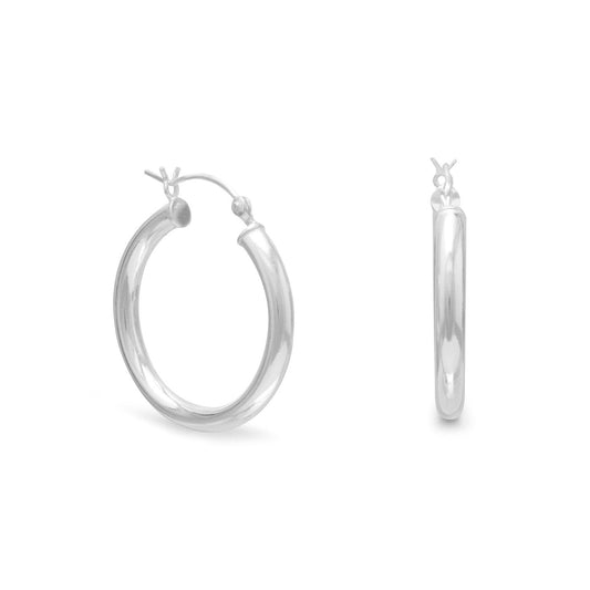 3mm x 25mm Hoop Earrings with Click - Scarvesnthangs