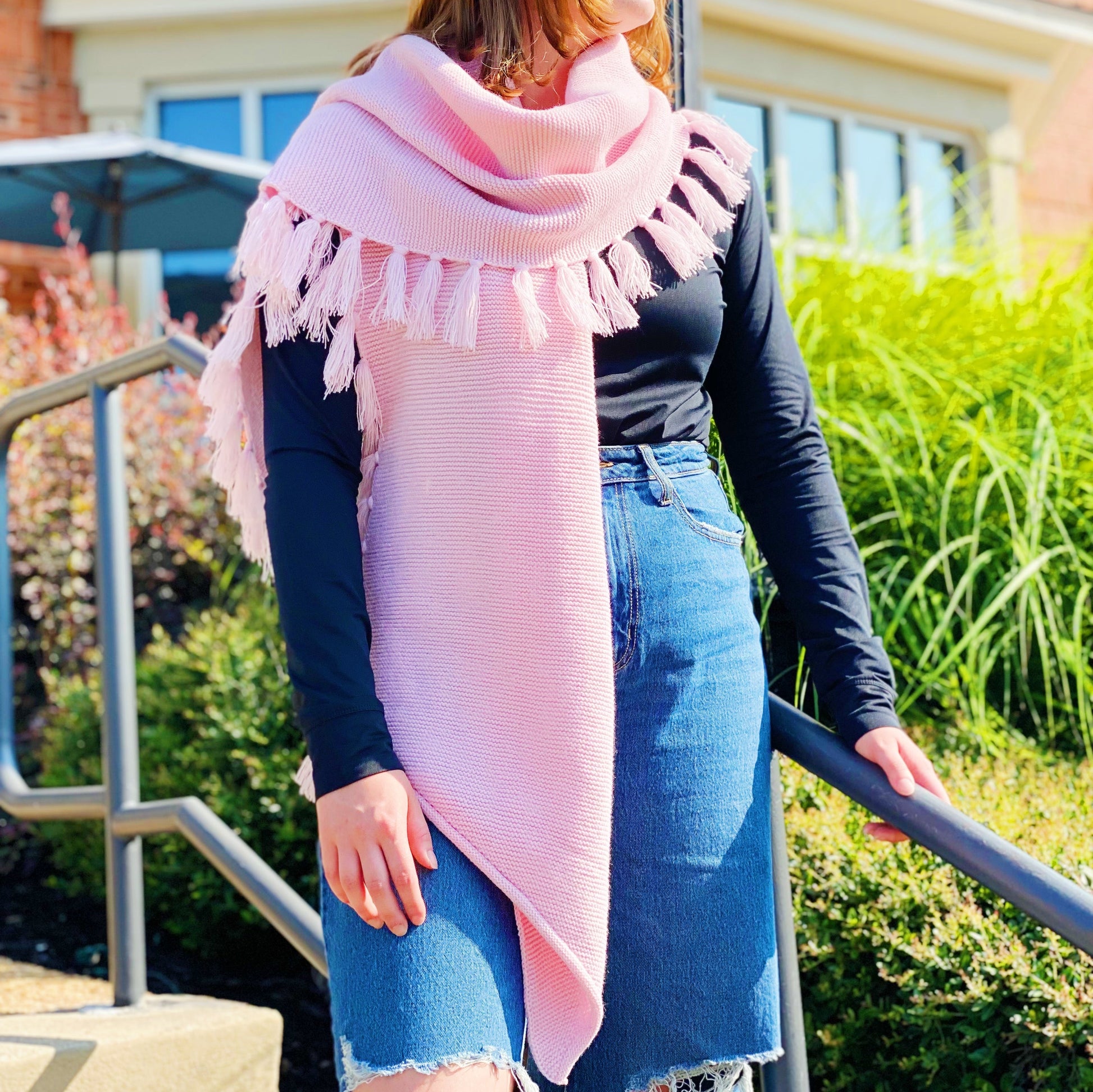 Feminine Fringe Blanket Scarf-2