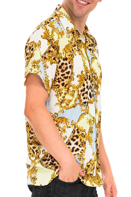 Leopard Cheetah Button Down Shirt - Scarvesnthangs